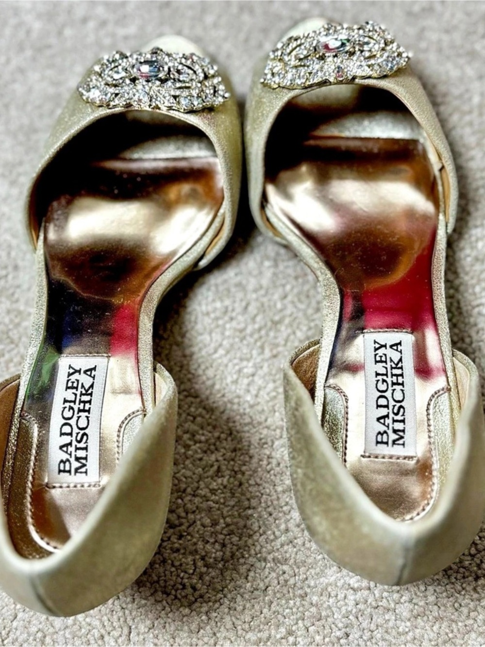 Badgley Mischka Lacie D’Orsay Heels Champagne Gold Size 6